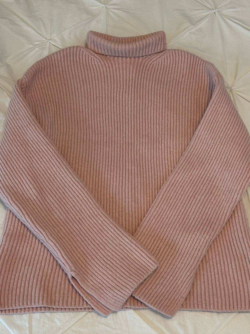 H&M Pink Ribbed Turtleneck Sweater